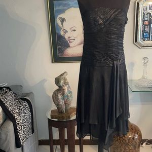 Black Strapless Dress.